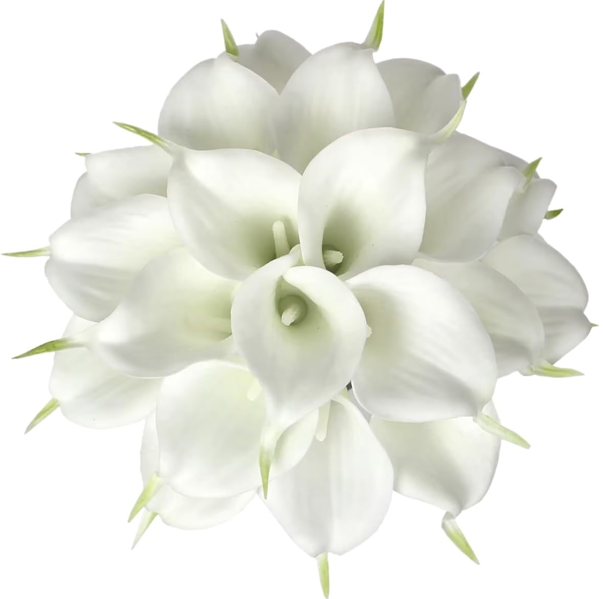 Floral Kingdom 20 Pack Artificial Calla Lily Flowers 14 Inch White - Real Touch Faux Flowers for Home Decor, Table Centerpieces, Entryway Consoles and Weddings