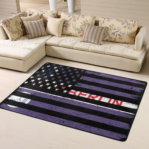 New Berlin US & Flag Area Rug 63x48in Indoor Floor Carpet