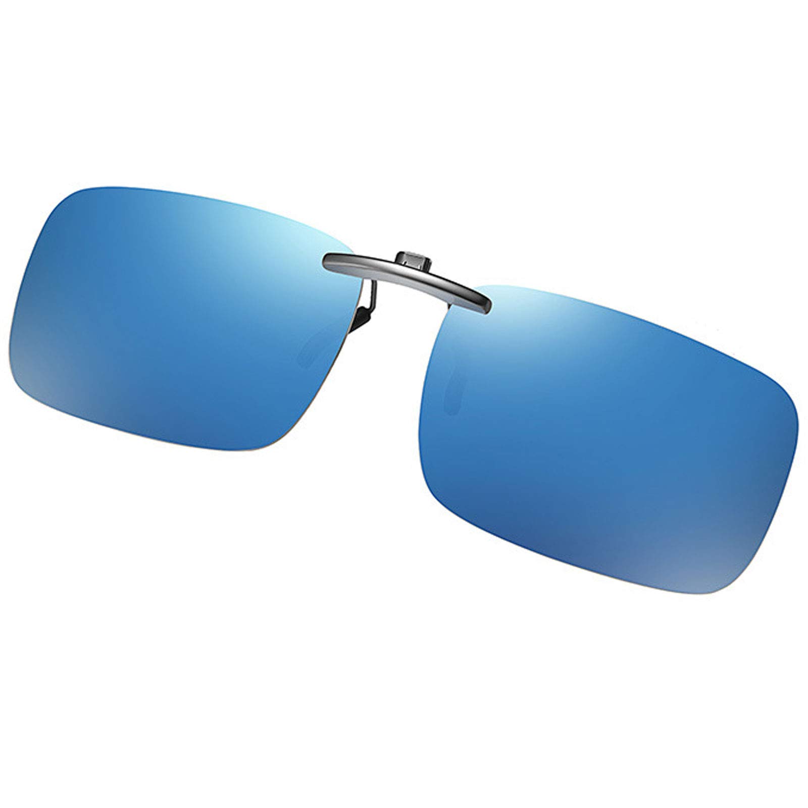 FF FRAZALA Polarized Clip On Sunglasses Rimless Anti Glare UV Protection Sunglasses for Prescription Glasses, Blue, Large