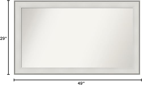 Miniatura 6 de Amanti Art Espejo de baño blanco para sobre el fregadero, 29 x 49 pulgadas, espejo de tocador rectangular blanco imperial, marco de madera