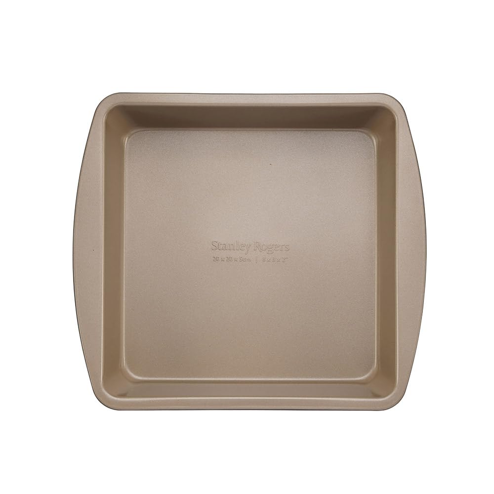 Stanley Rogers Ceramabake Moule à gâteau carré en céramique antiadhésif sain 20 x 20 x 5 cm – Cuisson sans PFAS PTFE PFOS PFOA cadmium et plomb – Idéal pour les brownies, les gâteaux et la pâtisserie