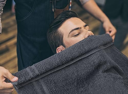 Image of Utopia Towels Cotton Bleach Proof Salon Towel 16 by 27 inches, Bleach Safe 100% Cotton Hand Towel for Gym, 24 Pack, Dark Grey