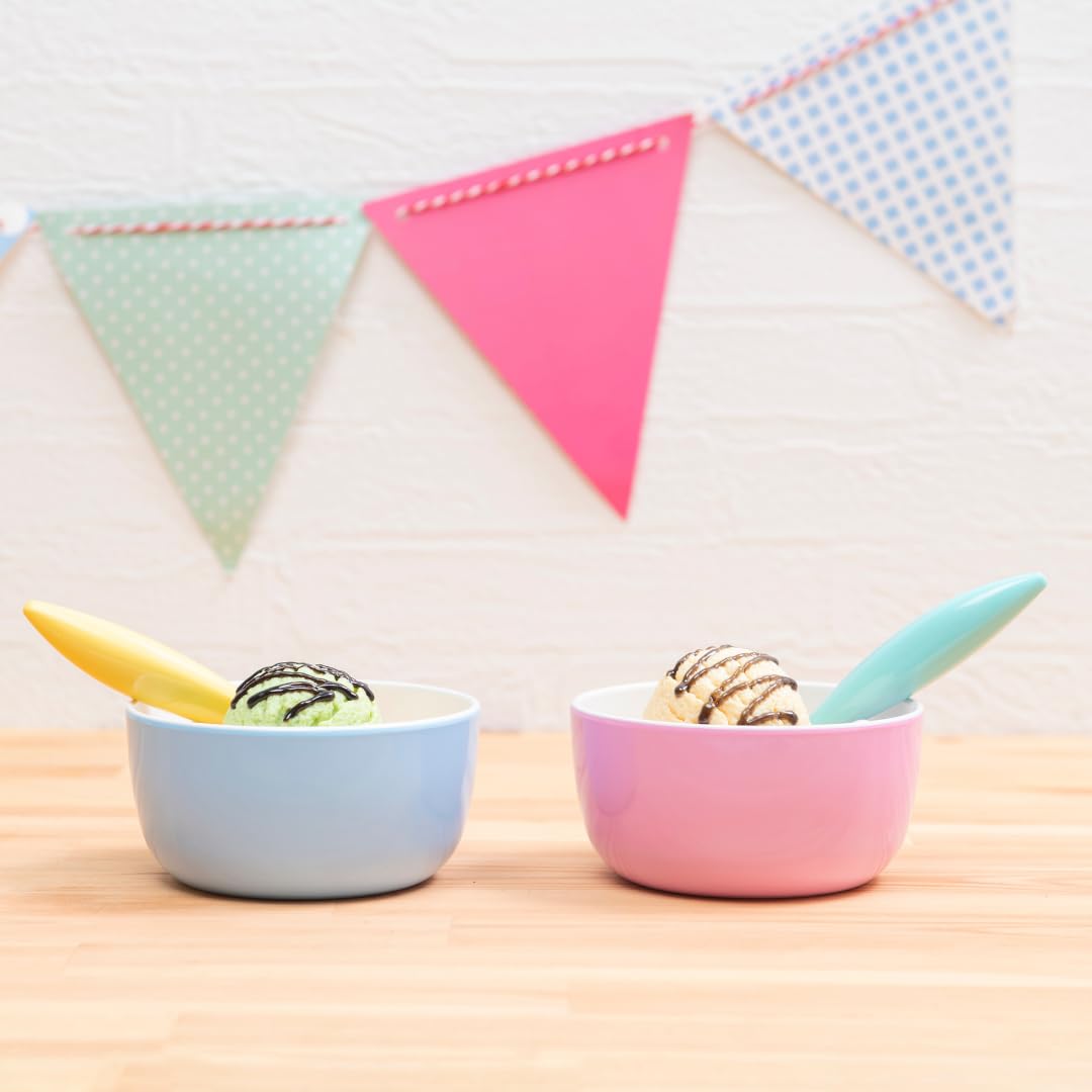 Bzyoo ColorPop Melamin-Schüsseln, klein, 11,4 cm, 405 ml, Dipping, Dessert, Snack, Servieren für Beilagen, Suppen, Salate, Eis und Partys, Pastellfarben, 6 Stück