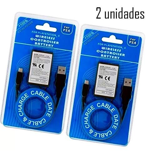 Kit C/ 2 Baterias Controle Ps4 Playstation + Cabo Carregador Usb