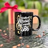 CATABUBU Music Teacher Gifts for Musician Lover Men Women - Without Music Life Would B Flat Mug Birthday Christmas Teachers Day Retirement Gift for Musician Teacher Student Friends-247