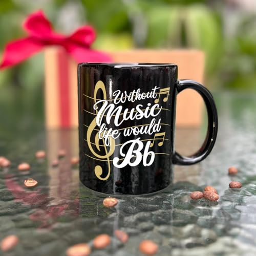 CATABUBU Music Teacher Gifts for Musician Lover Men Women - Without Music Life Would B Flat Mug Birthday Christmas Teachers Day Retirement Gift for Musician Teacher Student Friends-247