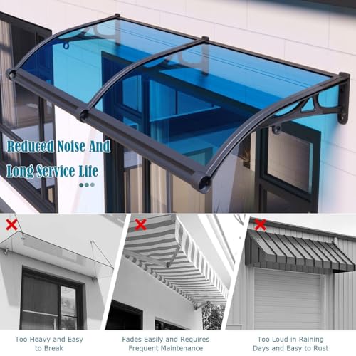 Auvent d'extérieur robuste en polycarbonate avec protection UV et design architectural