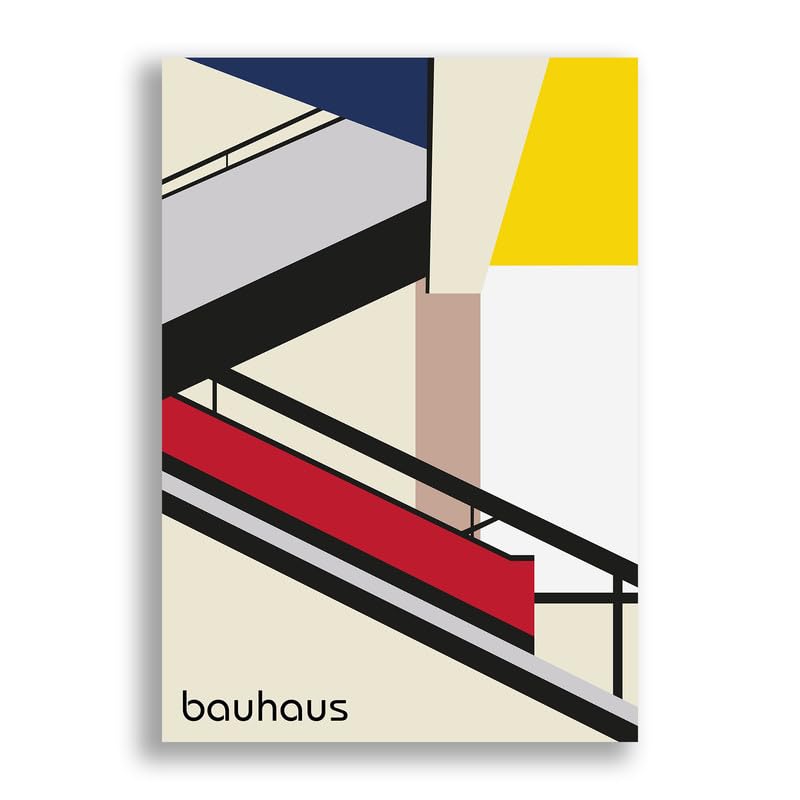 FAB The Bauhaus Staircase - Modern Abstract Home Wall Décor - Art Prints for Living Room - Unframed Photo Poster (12" x 16" inches)