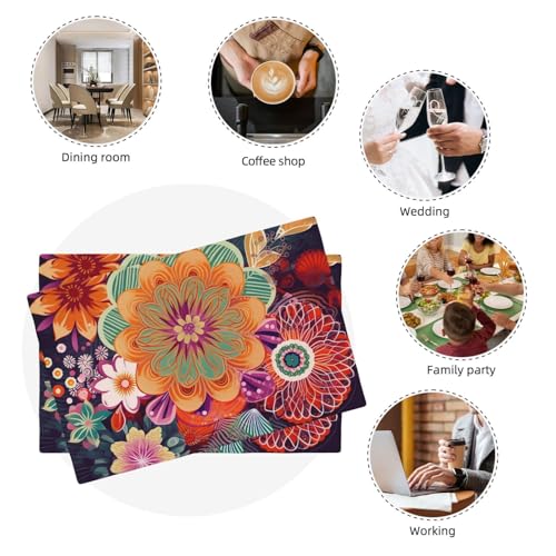 Set de table en lin tissé bohème antitache pour simplifier le nettoyage - 8