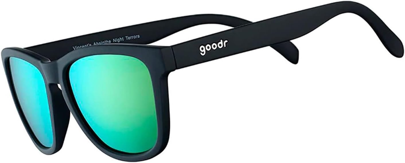 Goodr Vincent’s Absinthe Night Terrors Polarized Sunglasses – Unisex, Black Frame, Green Mirrored Lenses, UV400 Protection Goodr Vincent’s Absinthe Night Terrors Polarized Sunglasses – Unisex, Black Frame, Green Mirrored Lenses, UV400 Protection