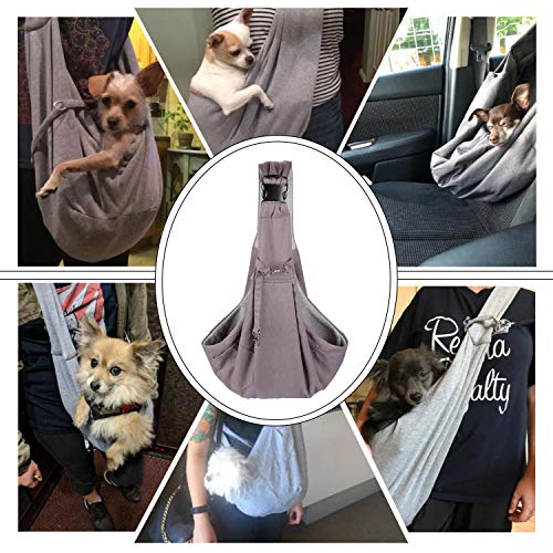 AGPTEK Pet Sling Carrier, Ownpets Dog Sling Bag Shoulder Carry Bag with Pocket - Safe, Comfortable, Reversible, Adjustable, Fit Small & Medium Pets, Perfect for Outdoor Activities… - Image 4