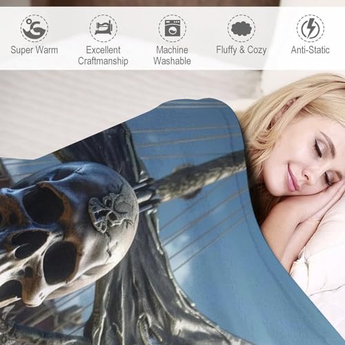 Couverture navire pirate housse de chaise décorative et moelleuse en flanelle