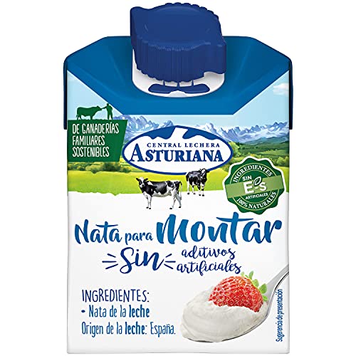 Central Lechera Asturiana Nata Para Montar, 38% de Materia Grasa, 200 Mililitros