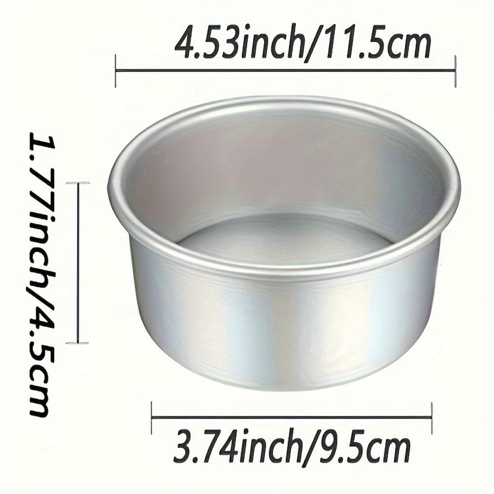 NYSDM 4-częściowy zestaw nieprzywierających 4-calowych foremek do ciasta - materiał aluminiowy, nie wymaga prądu
