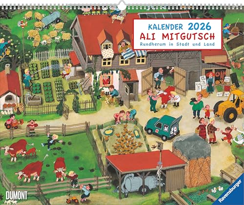 DUMONT - Ali Mitgutsch 2026 – Kinder-Wandkalender Querformat 52 x 43 cm – Klassiker für Kinder & Familien: Rundherum in Stadt und Land