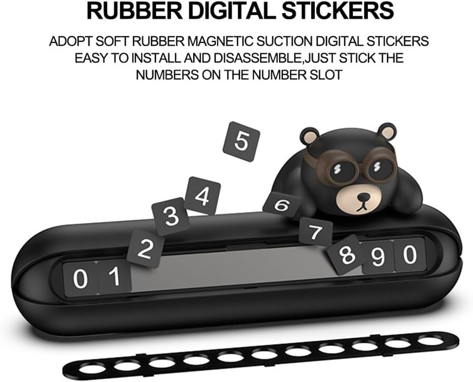 Car Phone Number Business Card License Plate Auto Temporary Parking Cute Bear Car-Styling Telephone