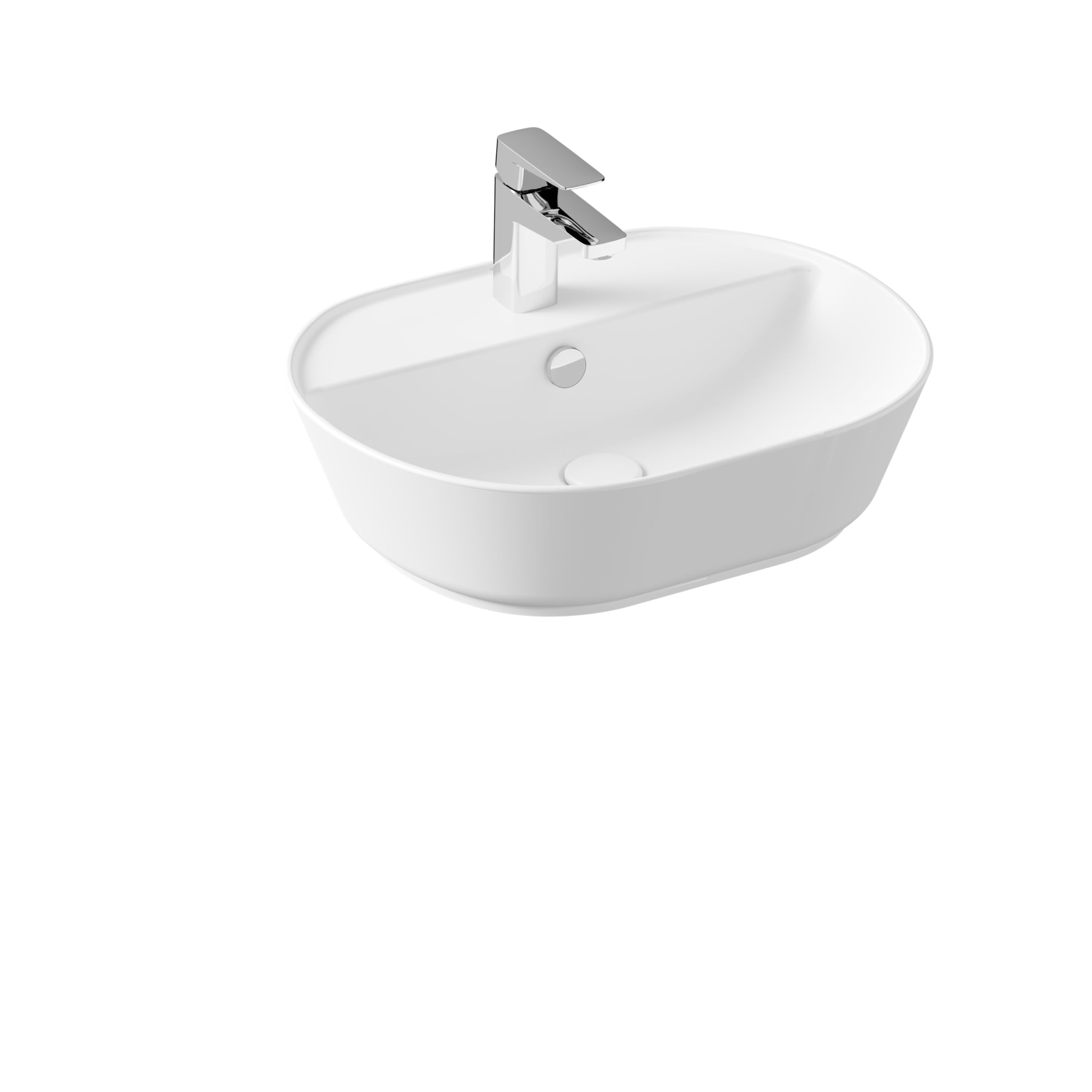 VitrA Geo 7428B001-0001 Oval Çanak Lavabo 55 cm, Mat Beyaz