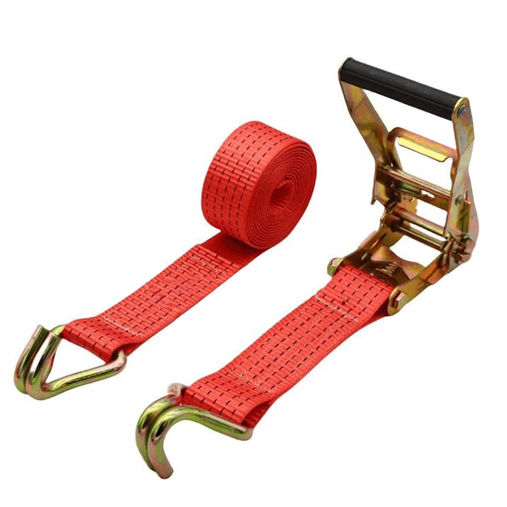Correa de Amarre con trinquete de 3,3 a 52 pies de Largo, Correas de Carga logística de Alta Resistencia de 1/1,5/2" de Ancho for Plataformas remolques Granjas(W 2",L 26.2')