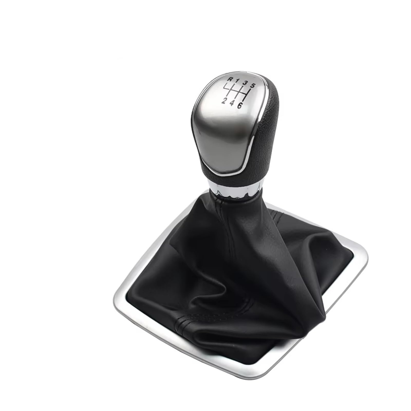 Ppxbfd Silver 6 Speed Shift Gear Lever Knob For Focus 2 Mk2 Fl Mk3 Mk4 Mk7 For Galaxy For Mondeo For C-Max 5 6 Speed Gear Shift Knob Stick Shifter Lever Gaitor Boot Cover Car Shift Gear Knob Handle(Silver 6 Speed)
