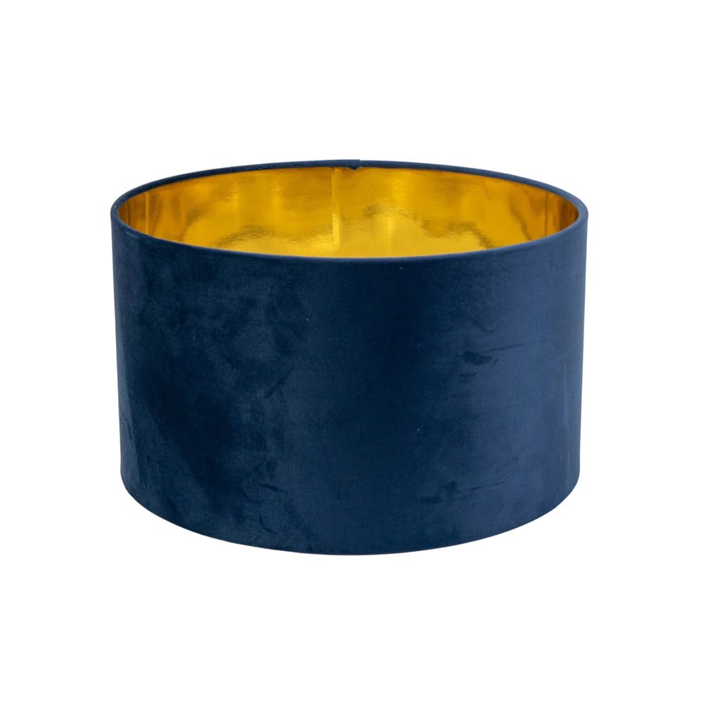 ValueLights | Reni Medium Pendant Shade with Navy Velvet & Gold Inner | Shades, Home Décor & Improvement Essential | 350mm Shade Width