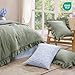 BLOOMHAVEN Queen Comforter Set - 7 Pieces Ruffle Sage Green Bedding Sets, Shabby Chic Farmhouse Bed in a Bag Queen with Ruffle Comforter, Floral Sheets, Pillowcases & Shams