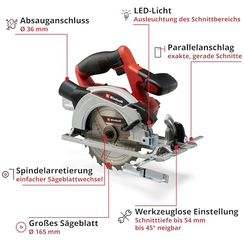 Einhell Akku-Handkreissäge TE-CS 18/165-1 Li-Solo