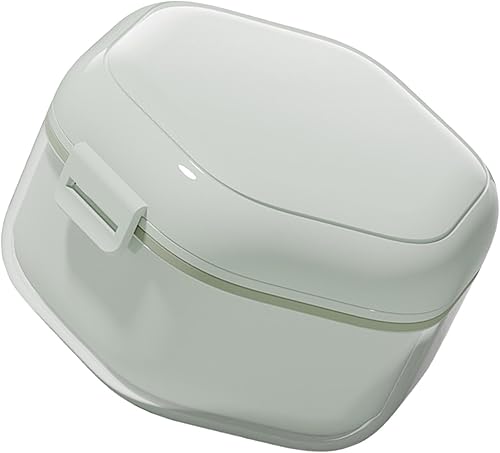 Caja de baño para dentaduras postizas con cesta de colador, contenedor de almacenamiento para retenedores, impermeable, protector bucal para el hogar