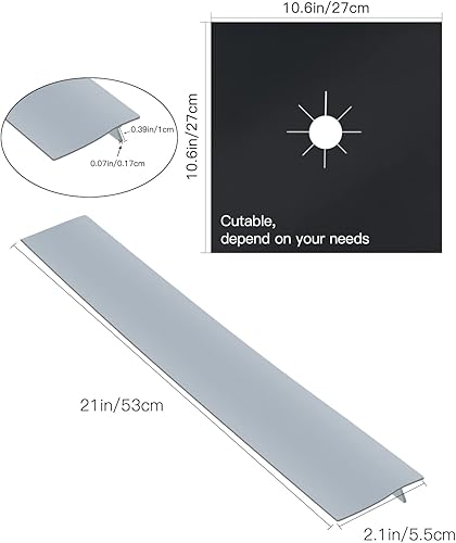Miniatura 8 de MSDADA - Fundas para estufas de gas, 8 unidades, color negro, 10.6 x 10.6 pulgadas, protectores para estufas de gas con 2 fundas negras de 25