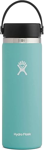 Hydro Flask - Botella de agua boca ancha con tapón flexible y aislamiento térmico al vacío reutilizable de acero inoxidable apta para lavavajillas