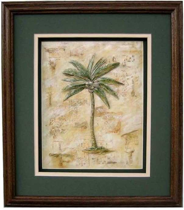 DSC Palm Tree Paper Tole 3D Decoupage Craft Kit Size 8x10 inches K7445 (The Additional Pictures Show Examples of This Craft Kit Assembled and Framed in a Shadow Box Frame)