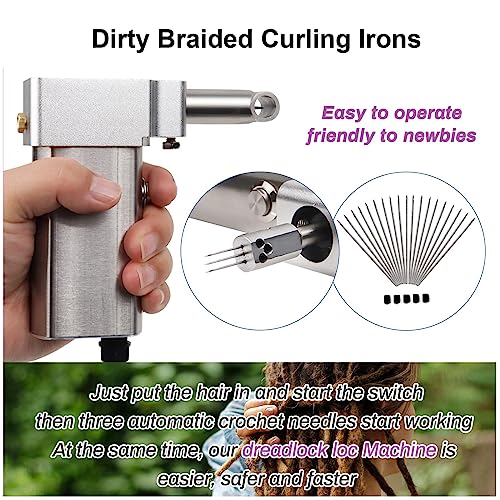 MáQuina EléTrica PortáTil De Dreadlocks, MáQuina De Crochê De Dreadlocks (6 MM + 8 MM + 10 MM), Exte