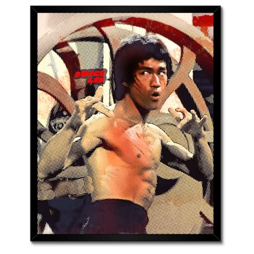 Poster karaté KungFu encadré pour habiller un mur vide cadre blanc 40 x 50 cm