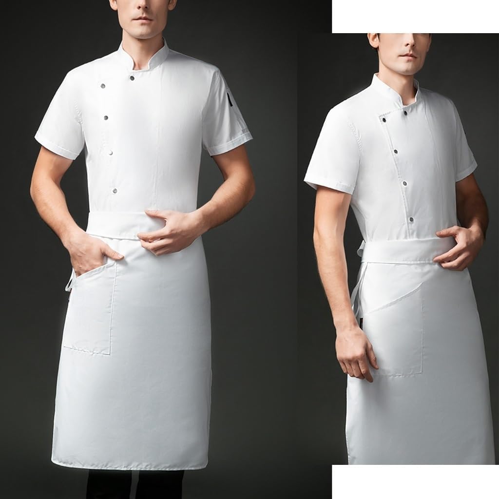 Unisex Chef Work Uniform Short Sleeve Breathable Chef Jacket Mens Womens Chef Coat Restaurant Kitchen Chef Tops