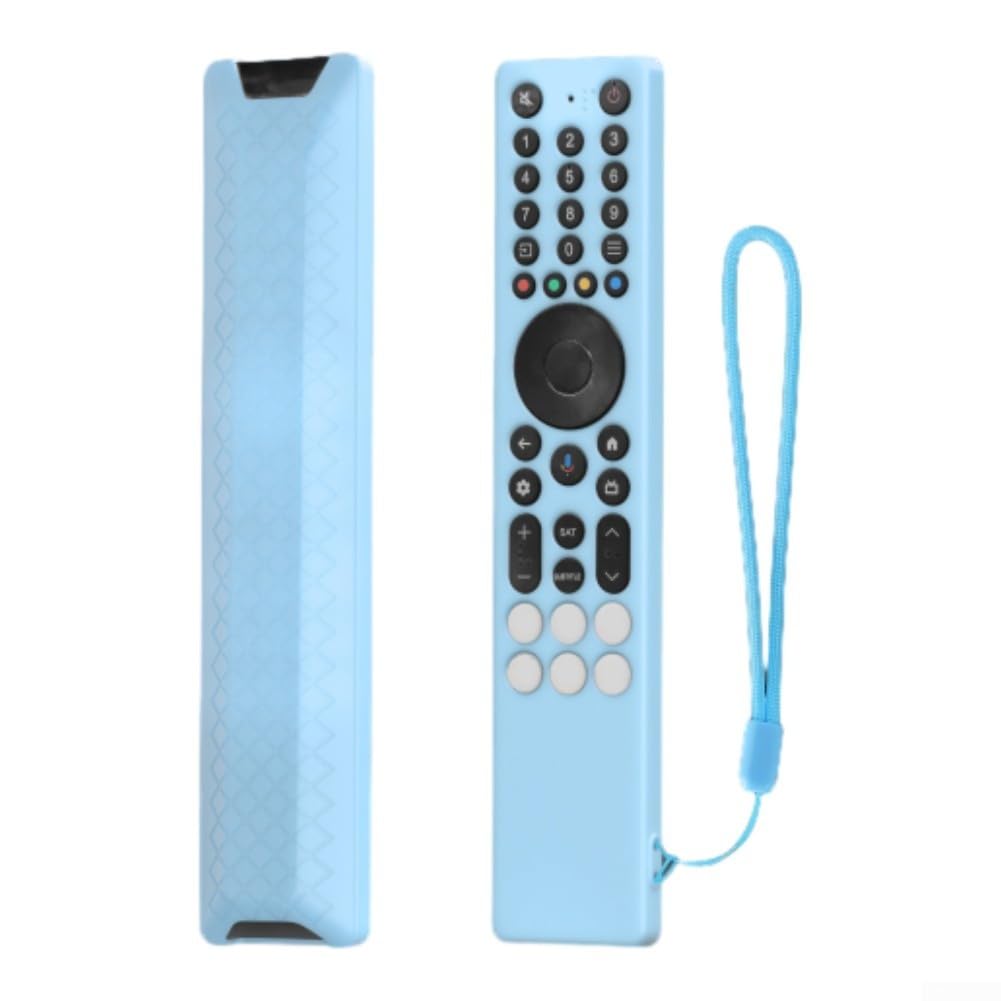 Cover in silicone per telecomando TCL RC833A che offre una vestibilità funzionale, resistenza alle cadute e compatibilità con cordino (blu)