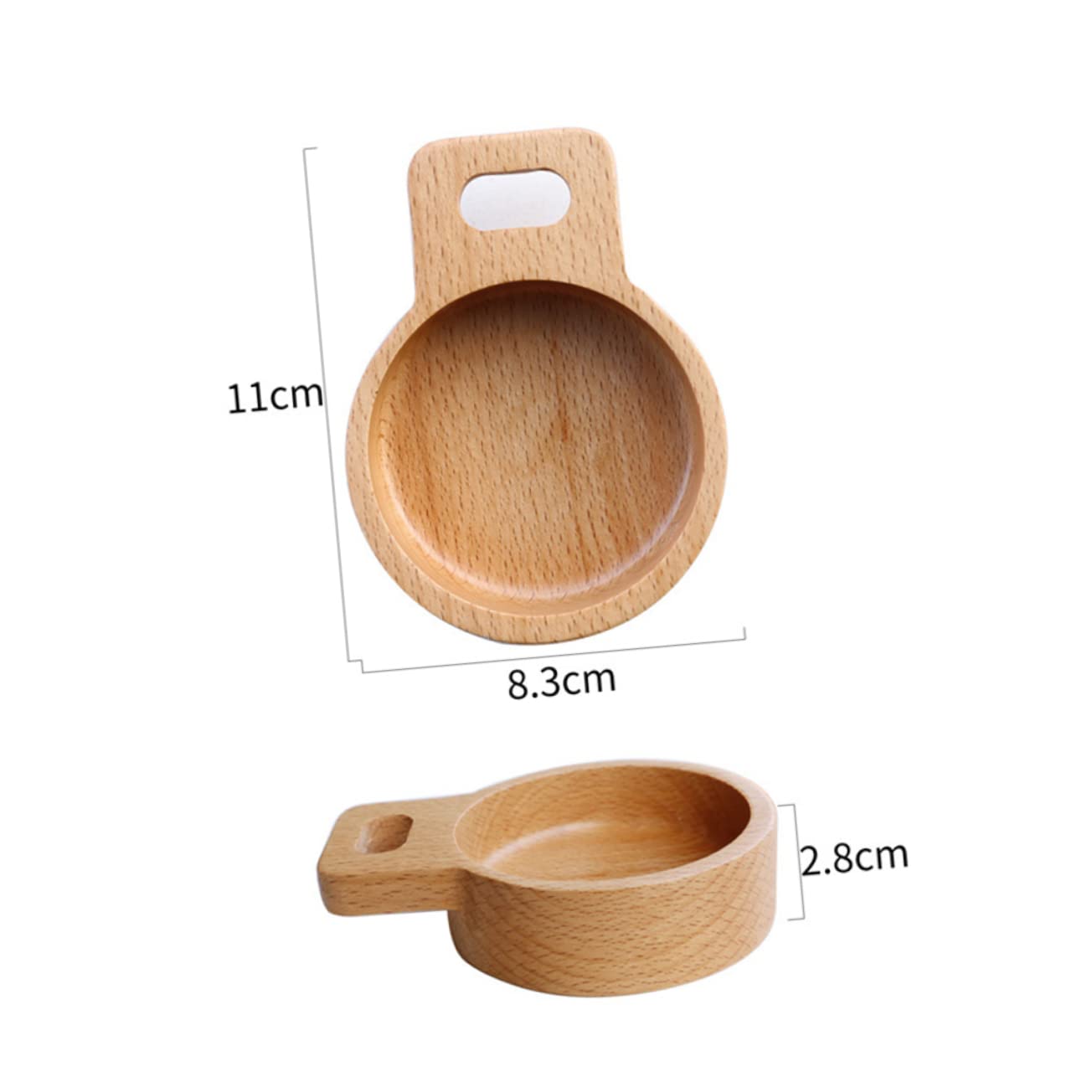 Wakauto 2 Pcs Beech Snack Sauce Dishes Round Square Serving Trays for Appetizers Seasoning Bowls for Entertaining at Weddings Birthdays Bbqs and Picnics