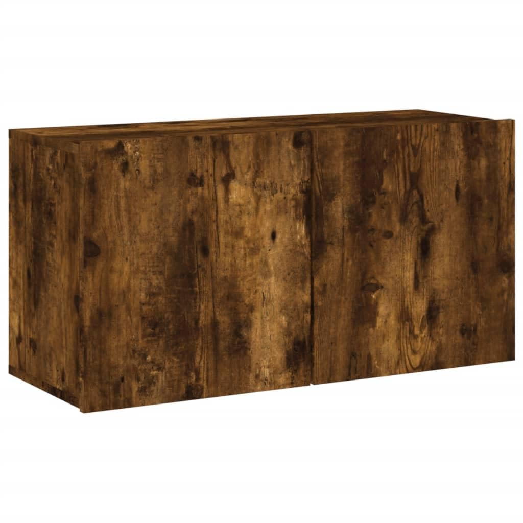 vidaXL TV Cabinet Wall-mounted Smoked Oak 80x30x41 cm