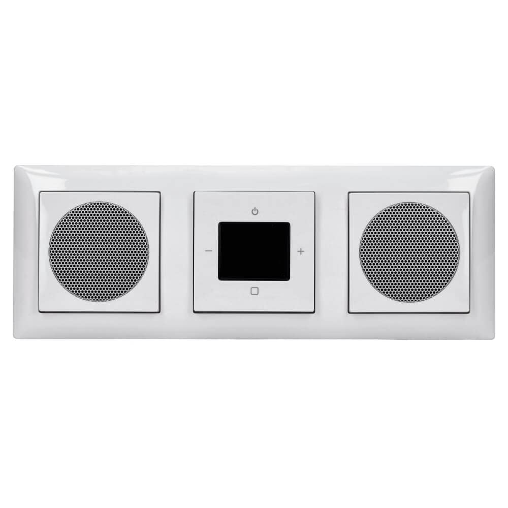 Busch Jäger 8217 U (8217U) Radio Bluetooth encastrable Balance SI (très élégant) Kit complet // Unité radio + 2 haut-parleurs + cadre triple 1723-914 + caches