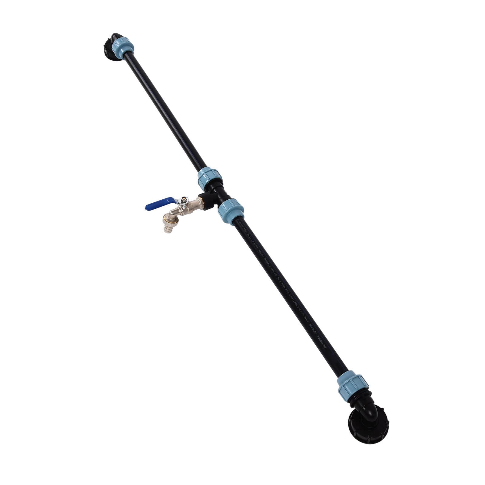 Fafeicy Adaptador de Codo IBC, 60 mm, con Conectores y Mangueras para Tanques en Serie