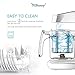 TCBunny Baby Food Maker Processor | 7 in 1 Meal Station with Steam Cooker, Blender, Chopper, Defroster, Reheater, Disinfector, Auto Cleaning Function, 20 Oz Tritan Stirring Cup, White