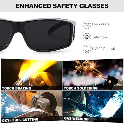 Image of IGnaef Dark Cat.4 Fit Over Sunglasses for Men Women, Polarized Wrap Around Shade to Wear Over Glasses UV Protection