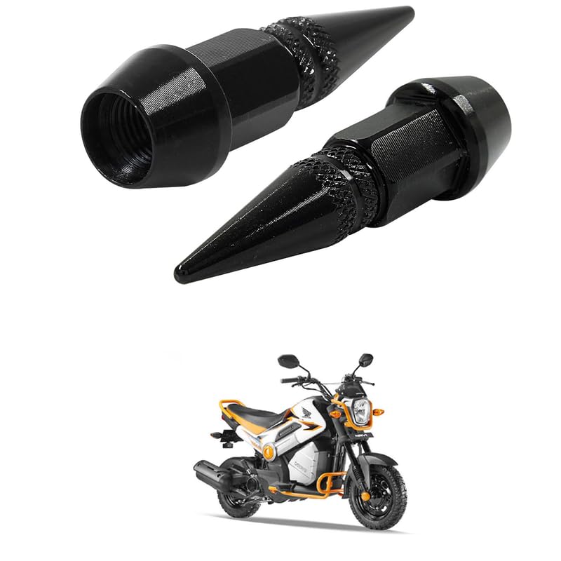 lovmoto universal spiked valve caps,aluminum alloy dustproof and waterproof tire valve stem caps, suitable for cars, trucks and motorcycles (2pcs black) comfortable with na-vi
