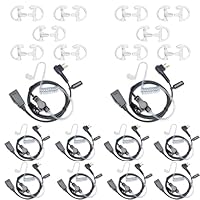 HYSHIKRA Oorstukje compatibel voor Motorola DP1400 CP040 GP300 GP88 Walkie Talkie Radio, Oorstuk met Mic en PTT voor Veiligheid Bodyguard (G Vorm, 2