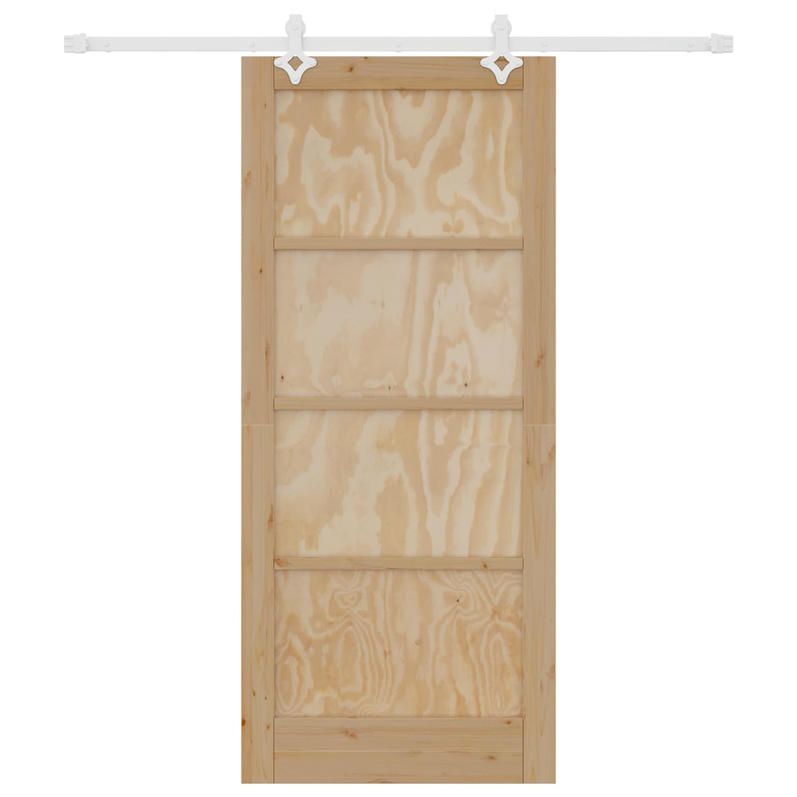 Schiebetür aus Massivholz, 86 x 198,5 cm, platzsparendes Design mit oberem Schiebemechanismus, für Wohnzimmer und Schlafzimmer3445528