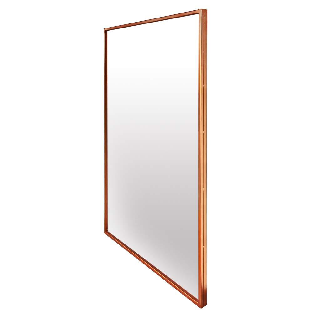 Specchio da Parete Grande in Metallo - 70 x 50cm - Metallo Placcato - Oro Rosa