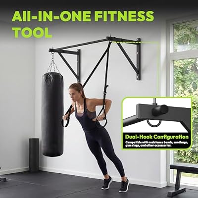 HANDBODE Pull Up Bar for Doorway and Wall Mount - Chin Up Bars for Home Gym, 36/52 in Upper Body Workout Equipment with 500 lbs Capacity, Portable Thickened Steel Construction, Joist Mounted