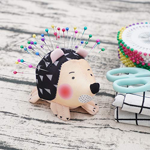 Honbay Cute Hedgehog Shape Pin Cushion Fabric Pin Holder for Sewing or DIY Crafts