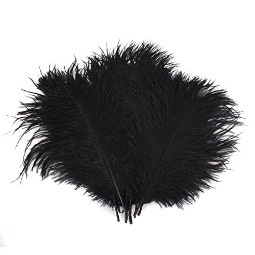 Ewanda Store 50Pcs Ostrich, Natural 5-8 Inch Home Decor Ostrich Feathers Plume Party Wedding Decorations(Black) #TOP27