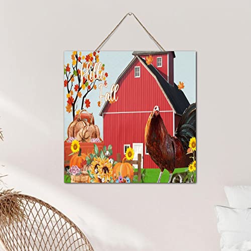 Panneau mural bois Hello Fall plaque rétro cuisine bureau - 6