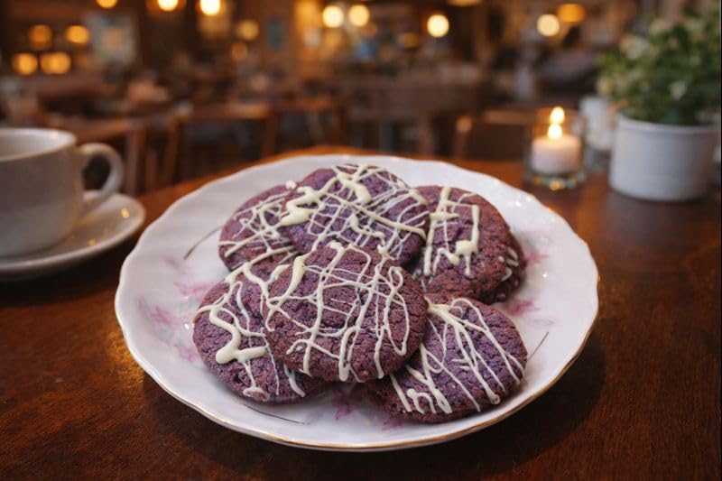 Image of MOM'S BAKERY Crunchy Lavender Cookies 200 gm Soft, Chewy & Freshly Baked Snack Treats- Ideal for Gifting | T45 Flour, Butter, Sugar, Vanilla Essence | Perfect for Biscuit Lovers | Healthy & High Fiber for Anytime Cravings for Tea Time