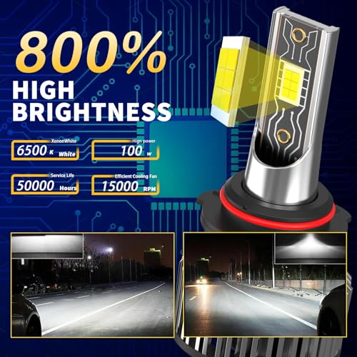 Image of Driving Light Bulbs Set Fit for Toyota Sienna 2011-2020, High Beam Low Beam Fog Light Bulb Combo Replacement, Direct Installation, High Power 6500K White Light, IP68 Pack of 6